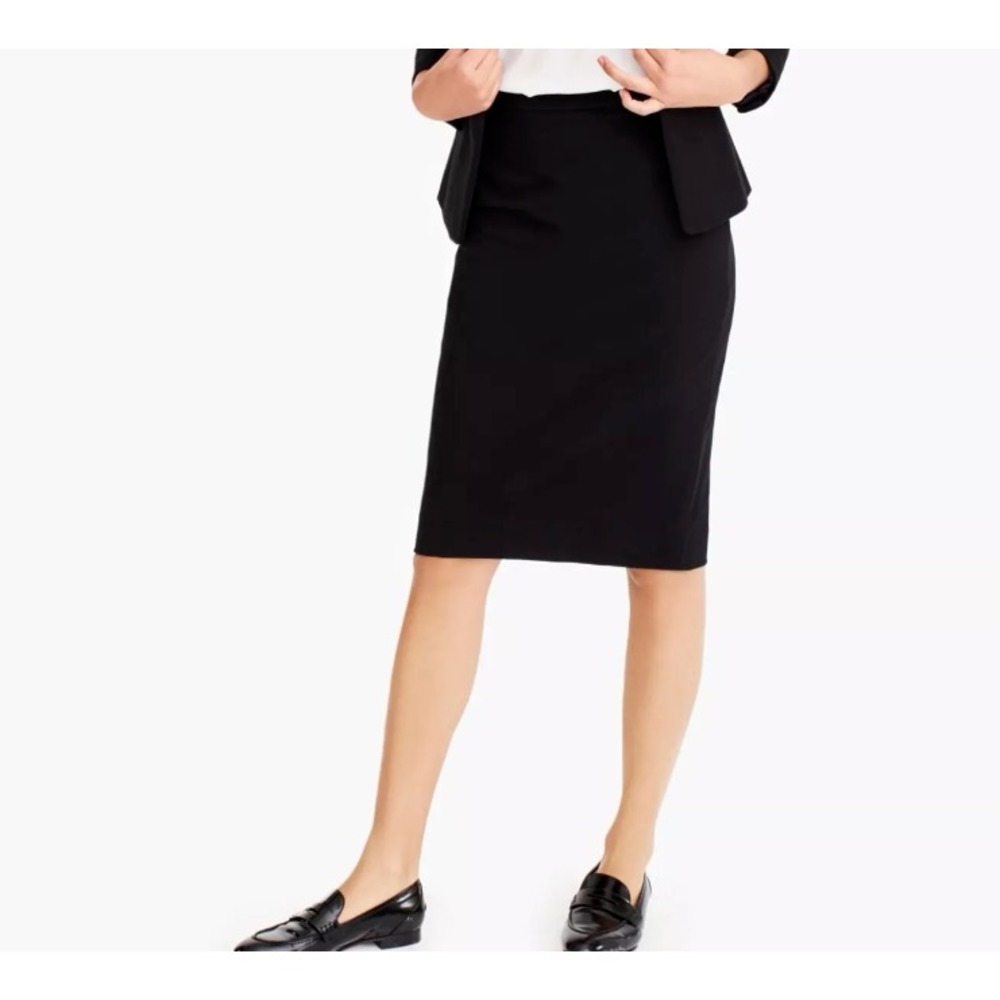 J.CREW No 2 PENCIL Black Wool Skirt  size 6 -New with‎ imperfections